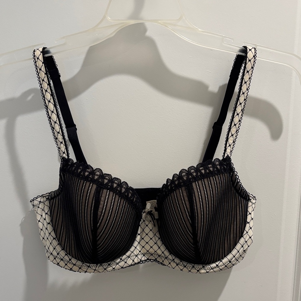 B.tempt’d Black and White Lace Bra